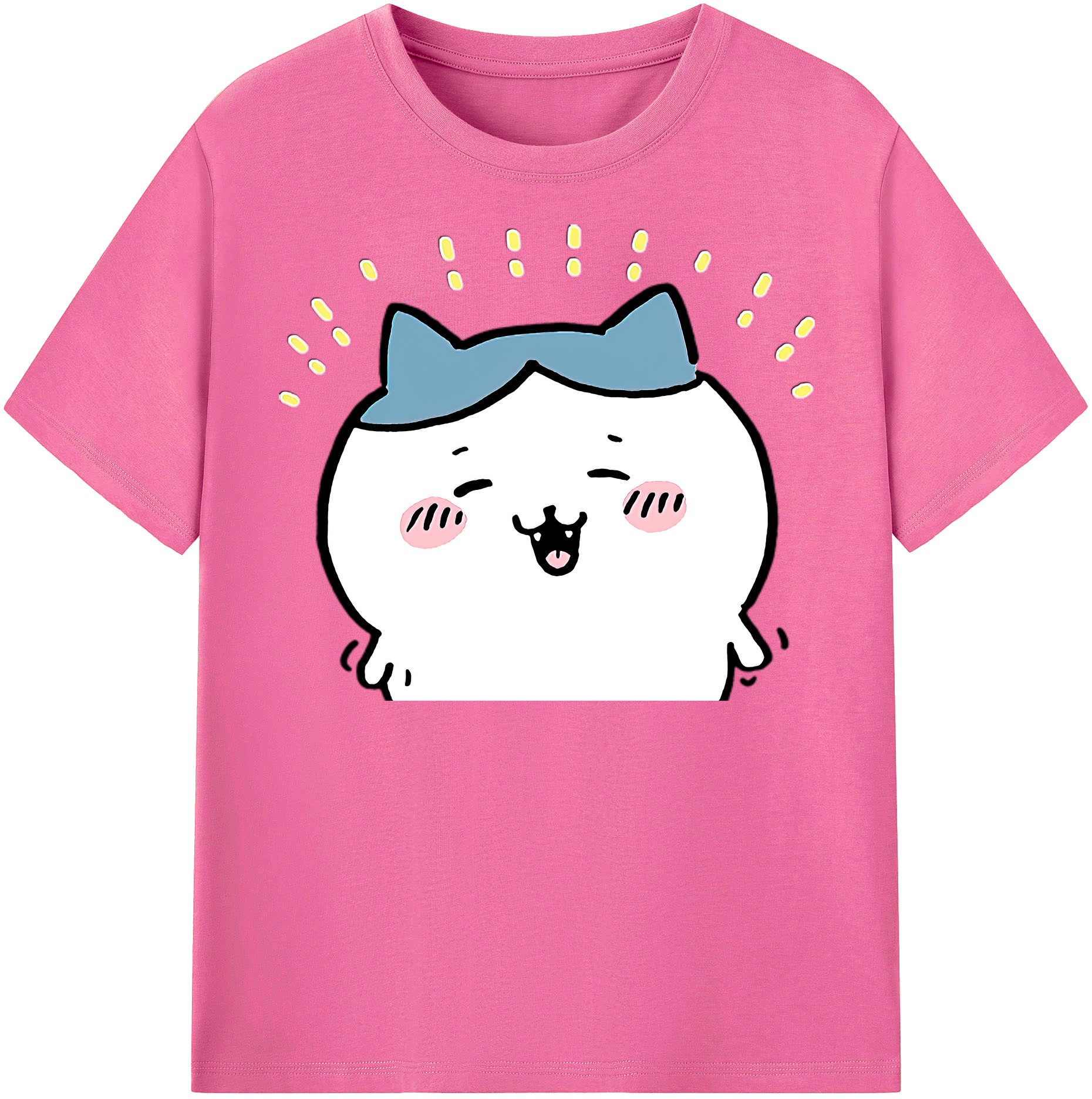 （画像用） ちいかわ ハチワレ Chii-kawa hachiware レディースカジュアルプリントTシャツ（綿100％）
